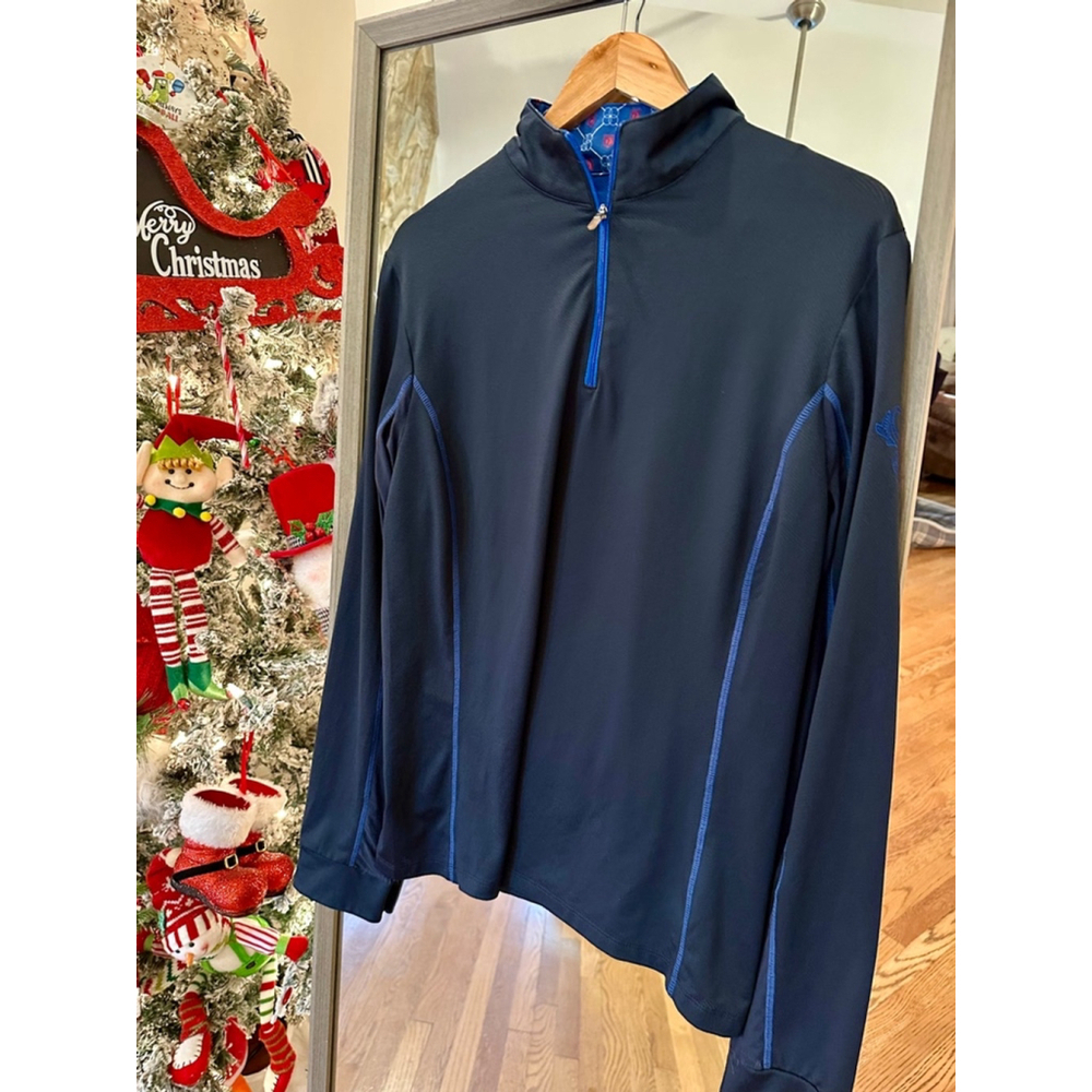 Romfh Quarter Zip Long Sleeve Sun Shirt Shirt, XL Navy